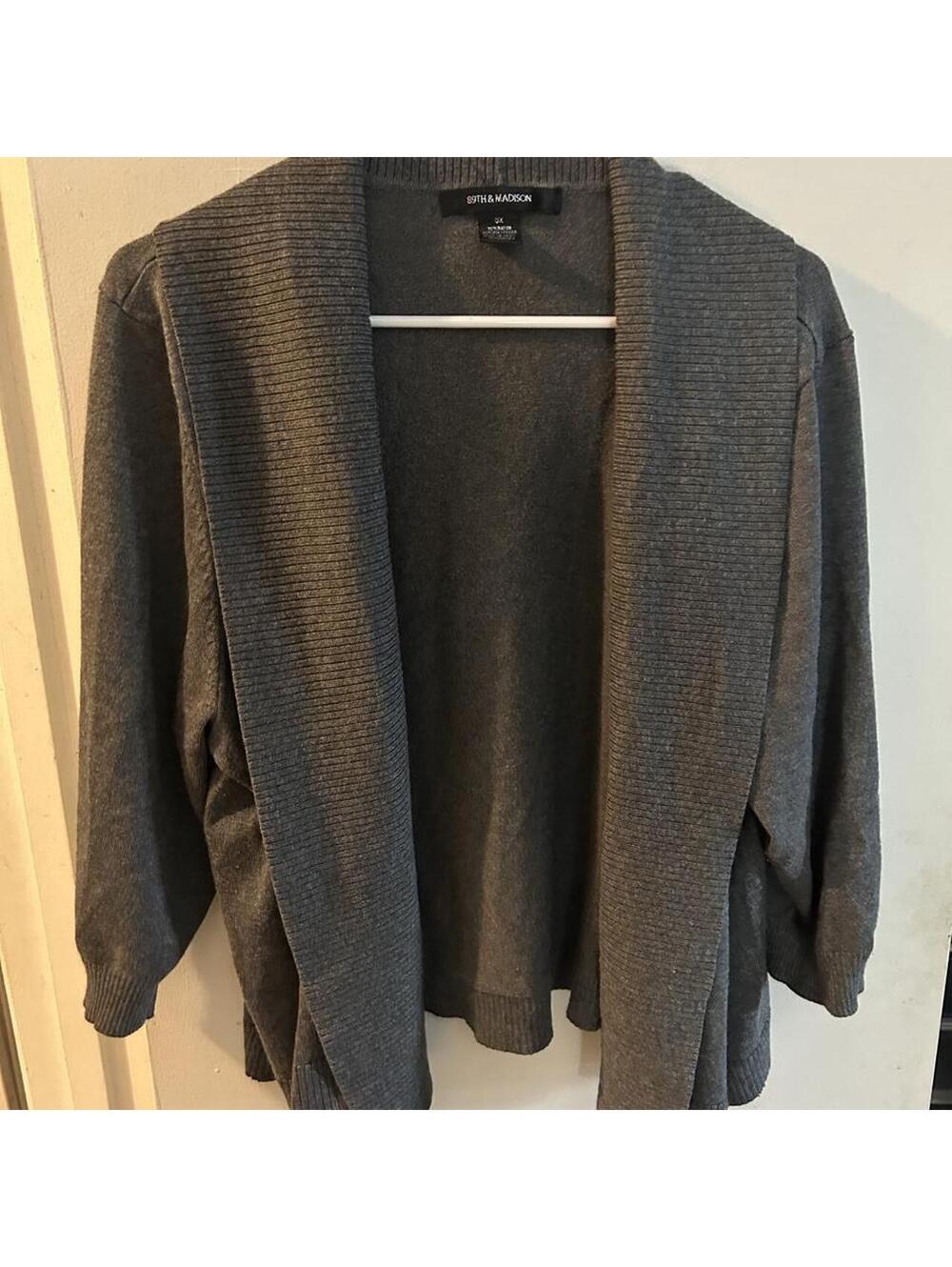 89th & Madison heavy gray open front cardigan size 3X